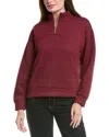 Nanette Lepore Play Quilted Quarter Zip Pullover In Burgundy