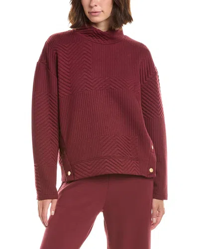Nanette Lepore Nanette  Chevron Mock Neck Sweater In Burgundy