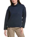 Nanette Lepore Chevron Mock Neck Sweater In Blue