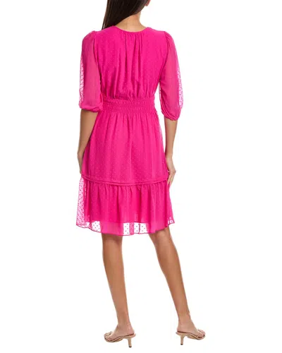Nanette Lepore Nanette  Clipped Dot Mini Dress In Pink