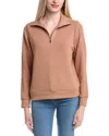 Nanette Lepore Collared 1/4-zip Pullover In Brown