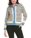 Nanette Lepore Denim Trim Shirt In White