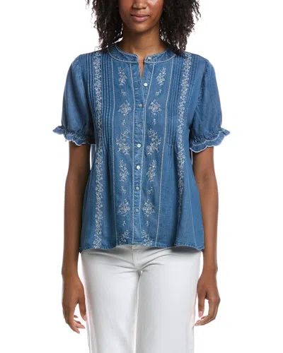 Nanette Lepore Nanette  Embroidered Blouse In Blue