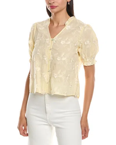 Nanette Lepore Embroidered Floral Applique Blouse In White