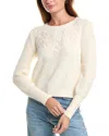 Nanette Lepore Nanette  Embroidered Flower Sweater In White