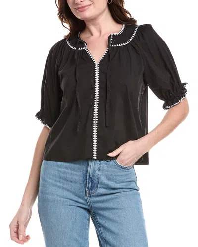 NANETTE LEPORE NANETTE NANETTE LEPORE EMBROIDERED TRIM TOP