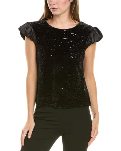 Nanette Lepore Nanette  Embroidered Velvet Top In Black