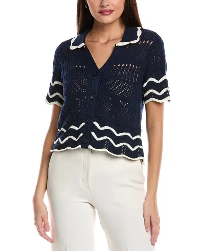 Nanette Lepore Knit Cardigan In Blue