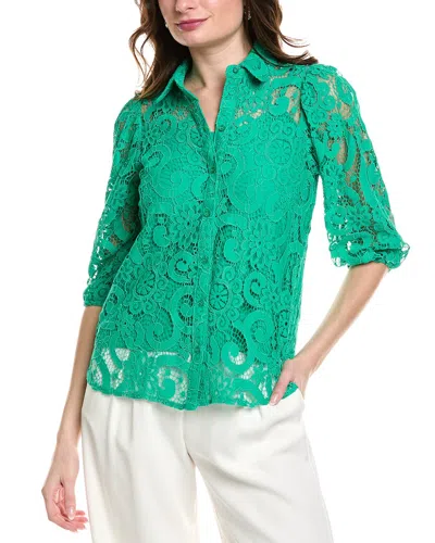 Nanette Lepore Nanette  Lace Blouse In Green