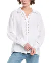 Nanette Lepore Lace Trim Shirt In White