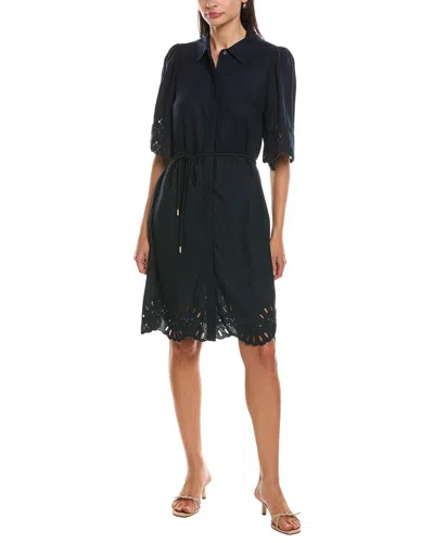 Nanette Lepore Linen-blend Mini Dress In Black