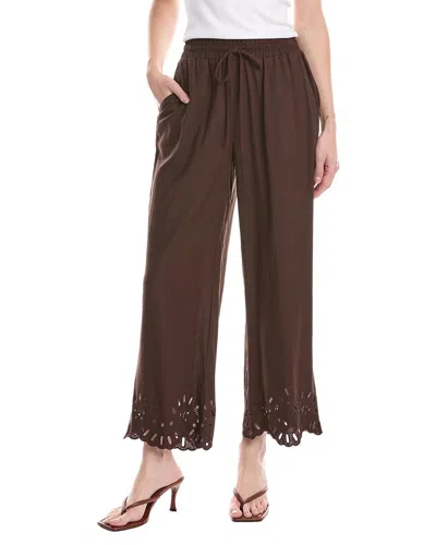 Nanette Lepore Nanette  Linen-blend Pant In Brown