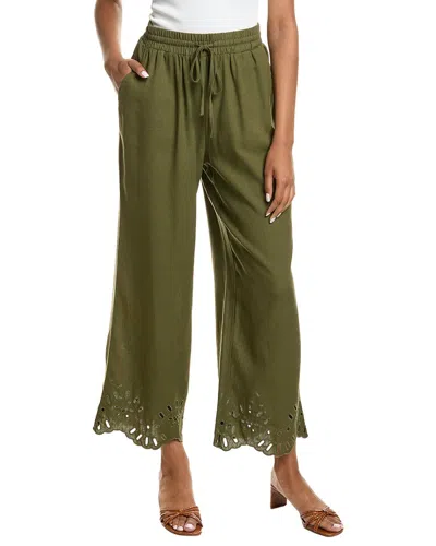 Nanette Lepore Nanette  Linen-blend Pant In Green
