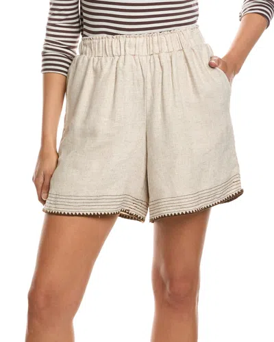 Nanette Lepore Linen-blend Short In Neutral