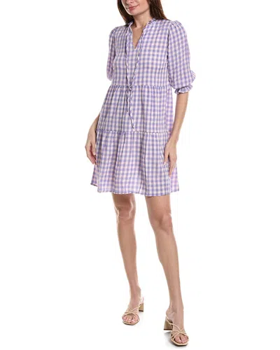 Nanette Lepore Nanette  Maria Crinkle Gingham Mini Dress In Pink