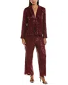 Nanette Lepore 2pc Jacket & Pant Suit Set In Red