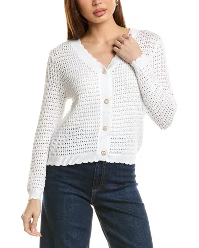 Nanette Lepore Nanette  Open Knit Cardigan In White