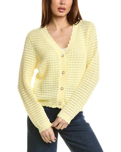 Nanette Lepore Nanette  Open Knit Cardigan In Yellow