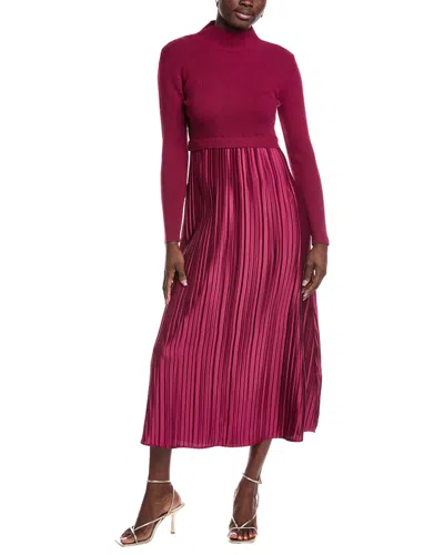 Nanette Lepore Pleated Maxi Dress In Red