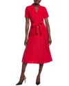 Nanette Lepore Nanette  Pleated Shirtdress In Red