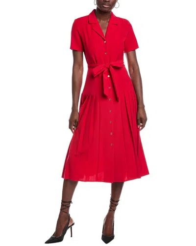 Nanette Lepore Nanette  Pleated Shirtdress In Red