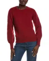Nanette Lepore Pointelle Balloon Sleeve Sweater In Red
