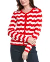 Nanette Lepore Pointelle Cardigan In Red