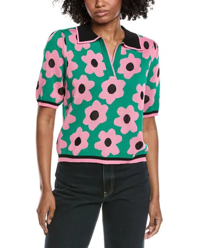 Nanette Lepore Nanette  Polo Sweater In Green