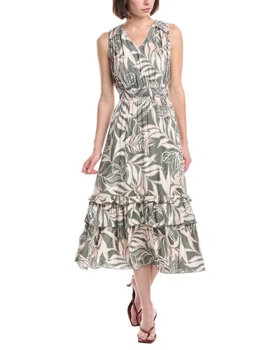 Nanette Lepore Nanette  Printed Midi Dress In Gray