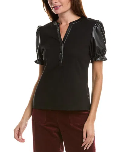 Nanette Lepore Nanette  Puff Sleeve Top In Black