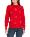 Nanette Lepore Nanette  Rhinestone Snowflake Sweater In Red