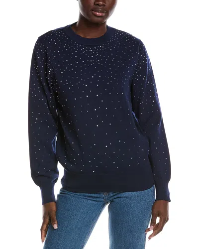 Nanette Lepore Rhinestone Sweater In Blue