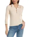 Nanette Lepore Ribbed Blouse In Beige