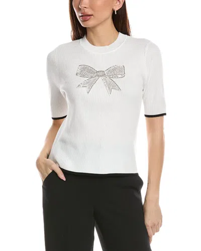 Nanette Lepore Nanette  Ribbed Blouse In White