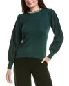 Nanette Lepore Nanette  Ribbed Pullover Sweater In Green