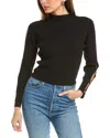 Nanette Lepore Ribbed Turtleneck Sweater In Black