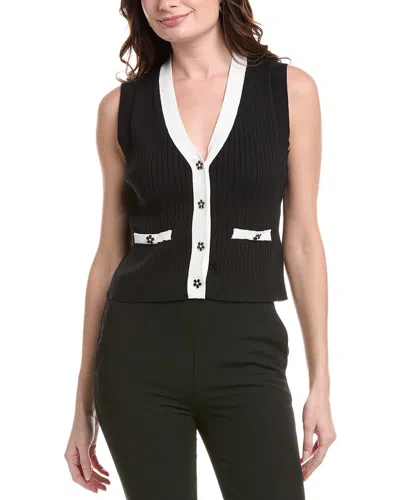 Nanette Lepore Ribbed Vest In Black