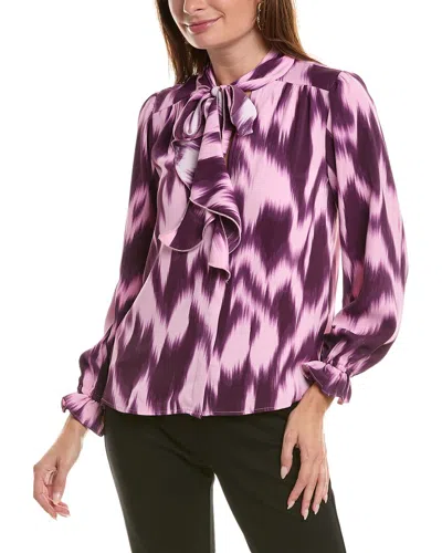 Nanette Lepore Nanette  Scarf Blouse In Purple