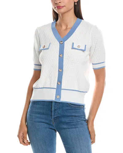 Nanette Lepore Short Sleeve Cardigan Top In Multi