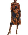 Nanette Lepore Smocked Midi Dress In Black