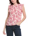 Nanette Lepore Smoked Yoke Top In Red