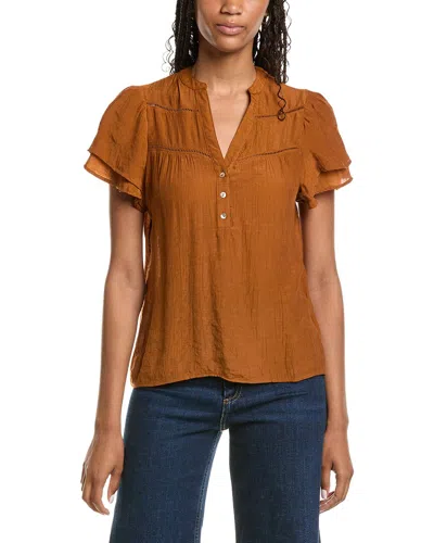 Nanette Lepore Nanette  Solid Blouse In Brown