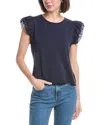 Nanette Lepore Solid Blouse In Blue