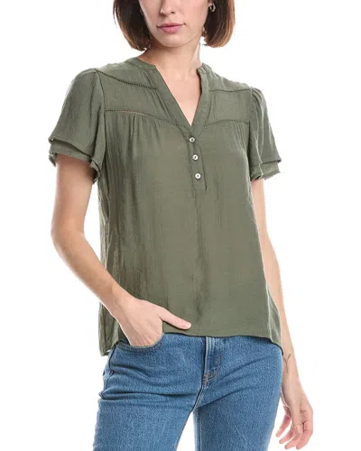 Nanette Lepore Solid Blouse In Green
