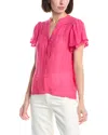 Nanette Lepore Solid Blouse In Pink
