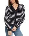 Nanette Lepore Striped Cardigan In Blue