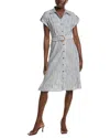Nanette Lepore Striped Midi Dress In Gray