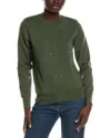 Nanette Lepore Studded Front Sweater In Green