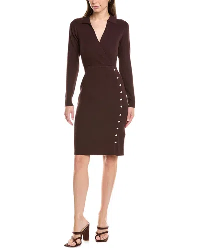 Nanette Lepore Nanette  Surplice Sweaterdress In Brown