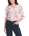 Nanette Lepore Swiss Dot Blouse In Pink